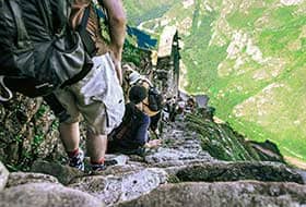 Descending from Huayna Picchu Mountain
