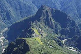 View of Machu Picchu from Sacred Mountain